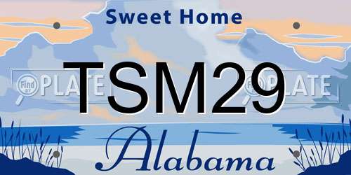 TSM29 Alabama License Plate