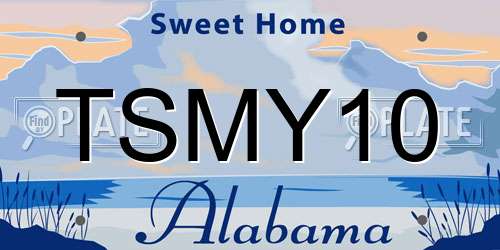 TSMY10 Alabama License Plate