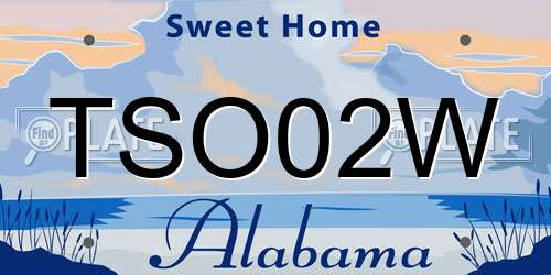 TSO02W Alabama License Plate