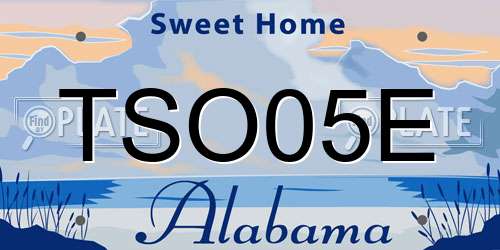 TSO05E Alabama License Plate