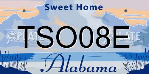 TSO08E Alabama License Plate
