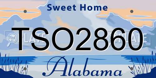 TSO2860 Alabama License Plate