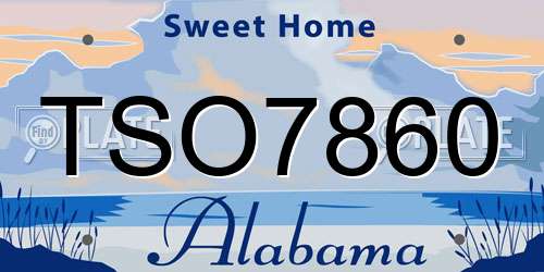 TSO7860 Alabama License Plate