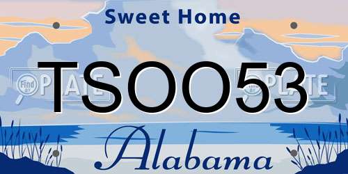 TSOO53 Alabama License Plate