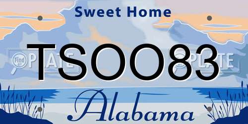 TSOO83 Alabama License Plate