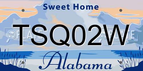 TSQ02W Alabama License Plate