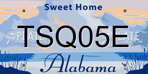 TSQ05E Alabama License Plate