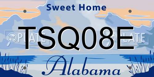 TSQ08E Alabama License Plate