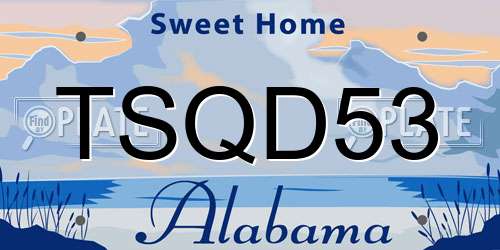 TSQD53 Alabama License Plate