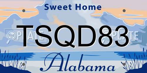 TSQD83 Alabama License Plate