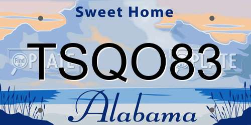 TSQO83 Alabama License Plate