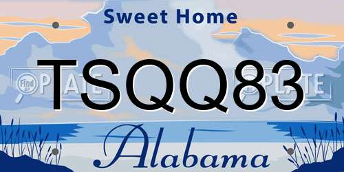 TSQQ83 Alabama License Plate