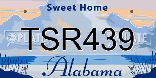 TSR439 Alabama License Plate