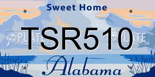 TSR510 Alabama License Plate