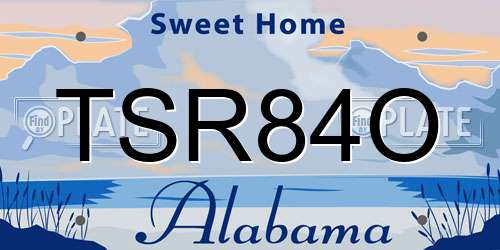 TSR84O Alabama License Plate