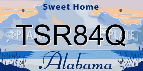 TSR84Q Alabama License Plate