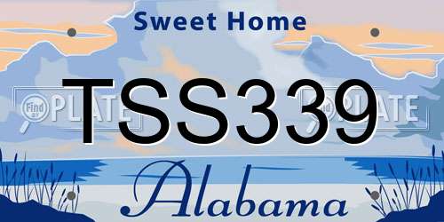TSS339 Alabama License Plate
