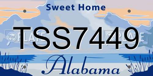 TSS7449 Alabama License Plate