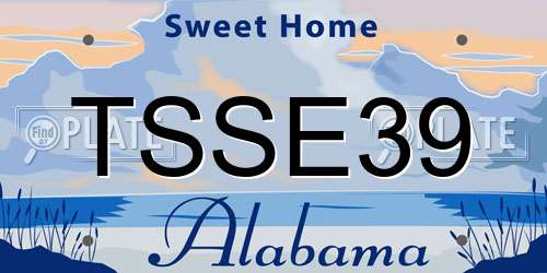 TSSE39 Alabama License Plate