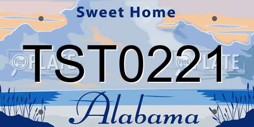 TST0221 Alabama License Plate