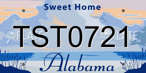 TST0721 Alabama License Plate