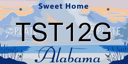 TST12G Alabama License Plate