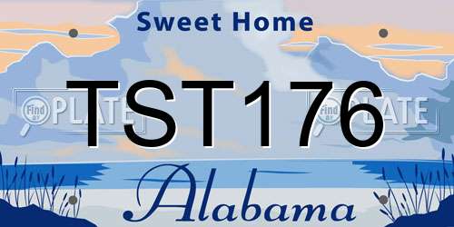 TST176 Alabama License Plate