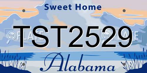 TST2529 Alabama License Plate