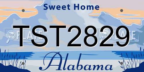TST2829 Alabama License Plate