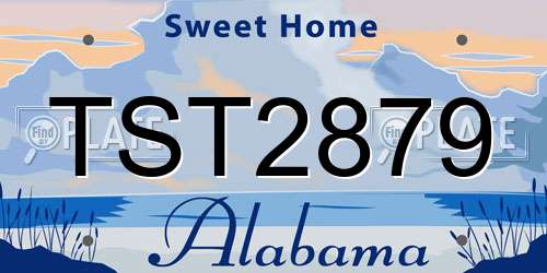 TST2879 Alabama License Plate