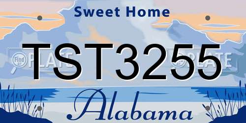 TST3255 Alabama License Plate