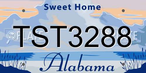 TST3288 Alabama License Plate