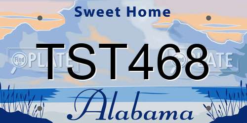 TST468 Alabama License Plate