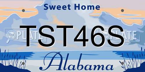 TST46S Alabama License Plate