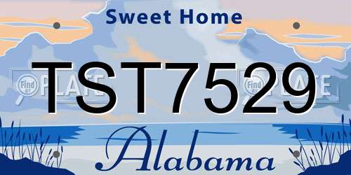 TST7529 Alabama License Plate