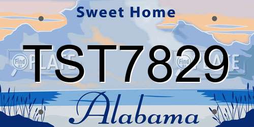 TST7829 Alabama License Plate