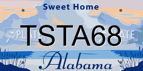 TSTA68 Alabama License Plate