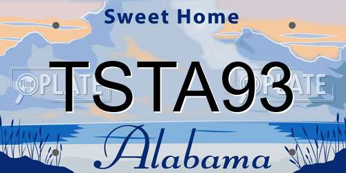 TSTA93 Alabama License Plate