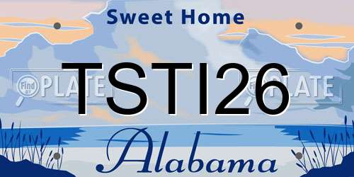 TSTI26 Alabama License Plate