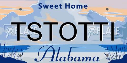 TSTOTTI Alabama License Plate