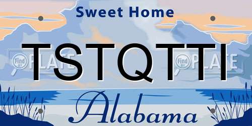 TSTQTTI Alabama License Plate
