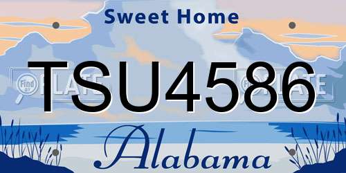 TSU4586 Alabama License Plate
