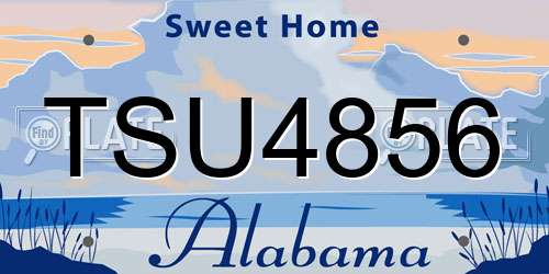TSU4856 Alabama License Plate