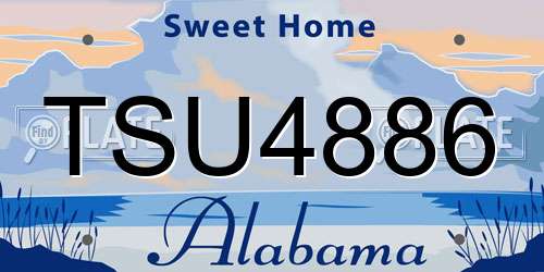 TSU4886 Alabama License Plate
