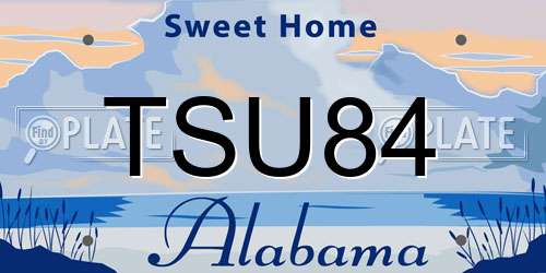 TSU84 Alabama License Plate