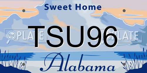TSU96 Alabama License Plate