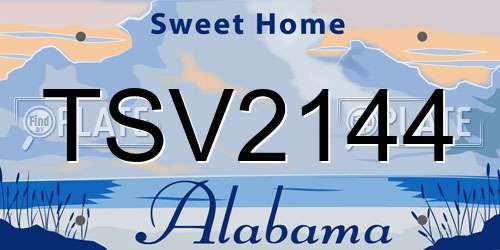 TSV2144 Alabama License Plate