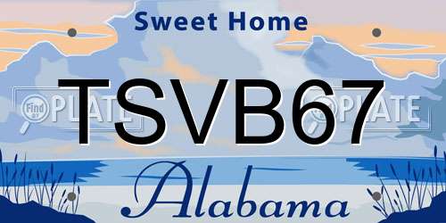 TSVB67 Alabama License Plate