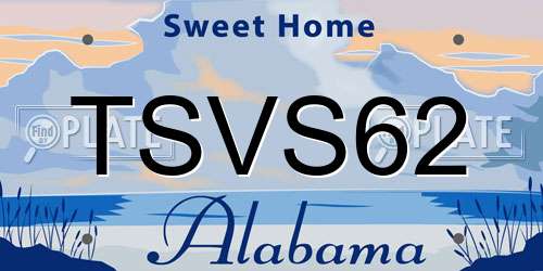 TSVS62 Alabama License Plate