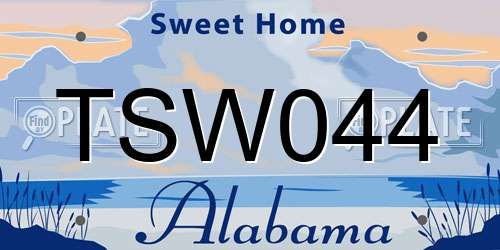 TSW044 Alabama License Plate